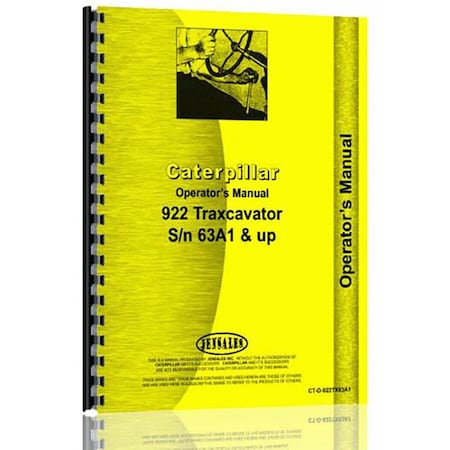 Fits Caterpillar 922 Wheel Loader Operators Manual New